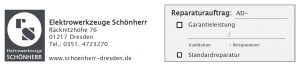 Serviceauftrag für Reparaturen oder Garantie